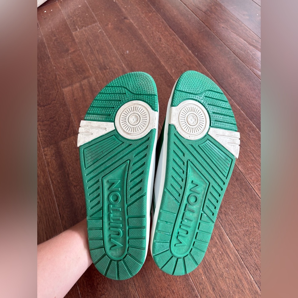 Louis Vuitton Trainer Mules Men’s Sandals EUR 45 Sport Slides US 10.5 Green Whit - Picture 4 of 15
